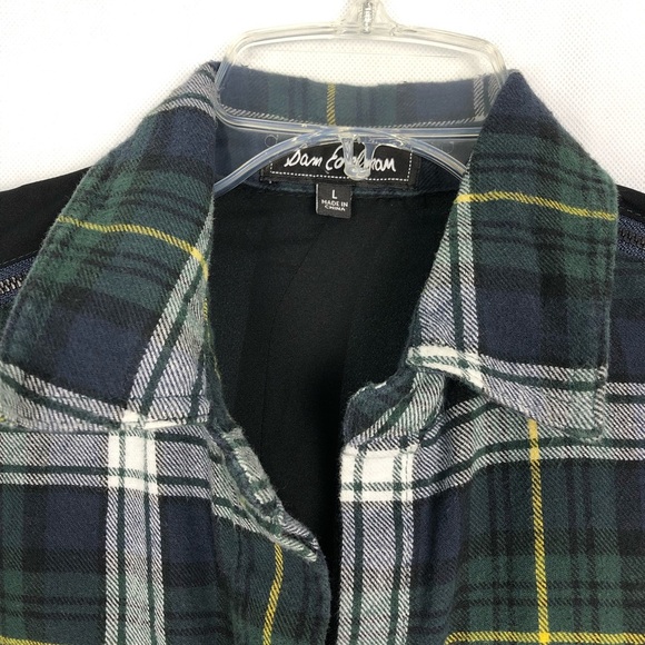 Sam Edelman Plaid Split Chiffon-Back Shirt Size Women’s Size Large - Picture 3 of 4